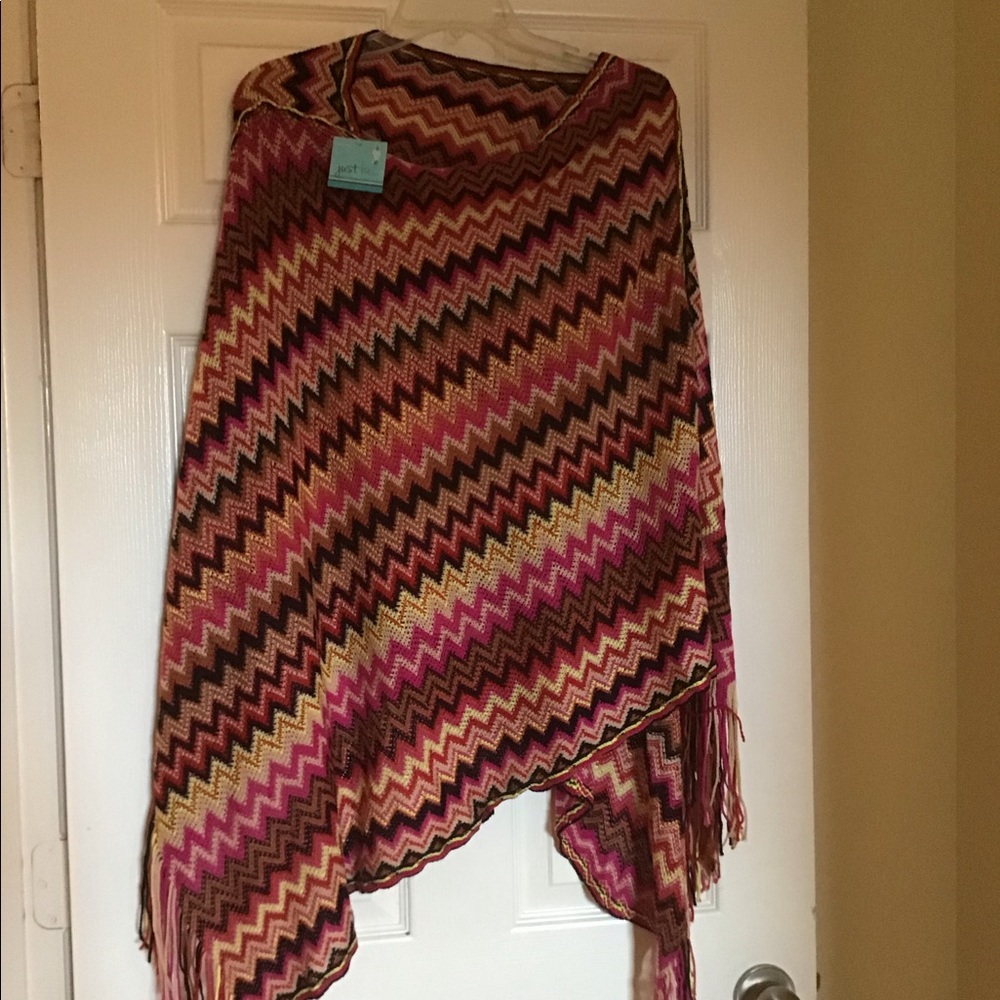 Multicolored poncho